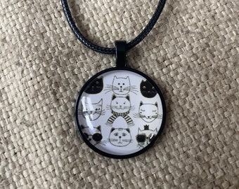 Cat mom necklace, cat mom, Cabochon necklace, gift idea, under 20, rescue mom gift, kitty, cats, cat jewelry, cat mom, cats; cat gift