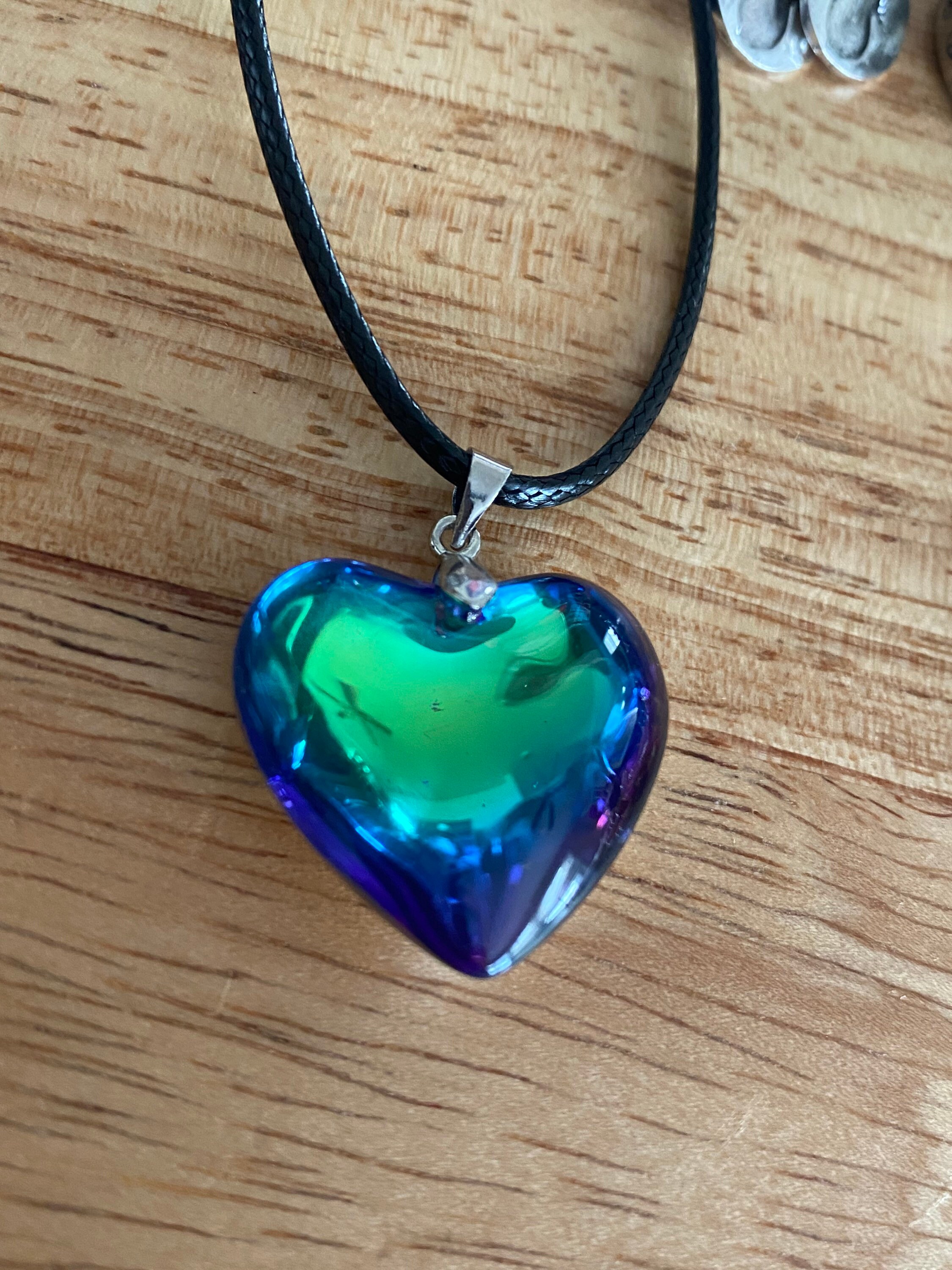 Heart Necklace, Heart Jewelry, Glass Heart, Glass Pendant