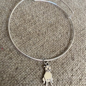 Bracelet jonc pitbull, bracelet réglable, bracelet, bijoux animaux, pittie, bijoux; Bracelet en fil d&#39;acier, moins de 20 ans, cadeau commémoratif pour animal de compagnie