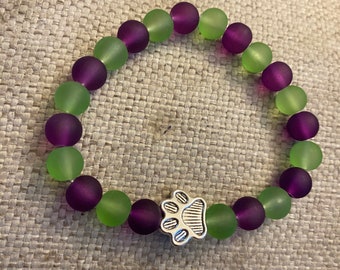 Bracciale Regolabile Con Zampa Di Cane E Cristalli - Inciso 'When I Needed A Hand I Found Your Paw'