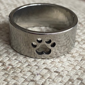 Anillo de pata, anillo de gatito, joyería de gatito, gato gatito, anillo de gatito, anillo de acero inoxidable, acero inoxidable, gatos, mamá perro, mamá gato, papá perro, papá gato