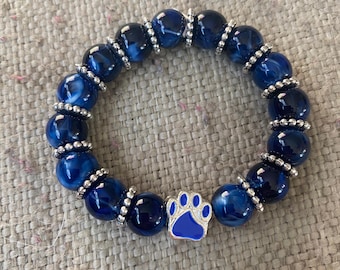 Paw Beaded bracelet, paws , stretch  bracelet, dog mom, animals, dogs, jewelry, rescue mom gift, dog mom, kids bracelet