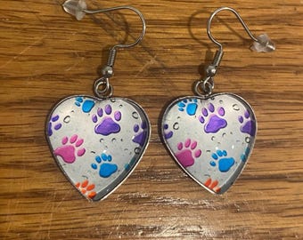 Dog paw earrings, paw earrings, paws earrings, animals, dogs, dog earrings, stainless steel earrings , gift idea, dog mom gift