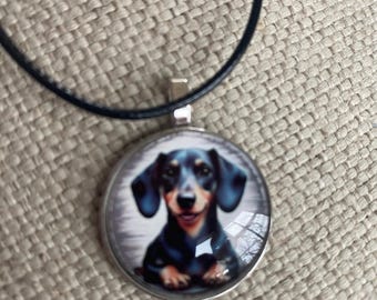 Dachshund necklace, dachshund mom, Cabochon necklace, gift idea, under 20, rescue mom gift, dog mom jewelry, dog mom, dogs, dog gift