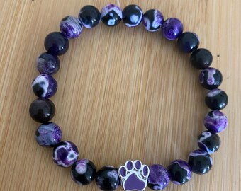 Paw charm bracelet, rescue dog, rescue mom gift, pet bracelet, dog lovers, cats, pet jewelry,  handmade, pet memorial jewelry