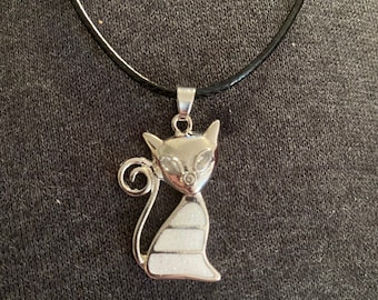 AOBOCO Collana Con Ciondolo Gatto In Argento 925 Con Cristallo Senza Catena Regalo Di Compleanno Per Gioielli Creativi