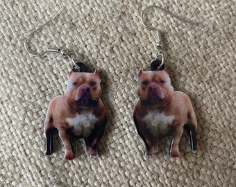 Pendientes pitbull, Pitbull, pendientes, idea de regalo, joyas, pittie mamá, pittie, mascotas, perros, mamá perro, regalo de mamá rescatada, menores de 20 años, mamá pitbull