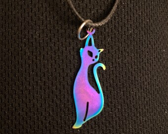 Cat necklace, cat mom, cats, kitty,animals, animal jewelry, under 20 gift, rescue mom, pets, cat jewelry, electroplated charm