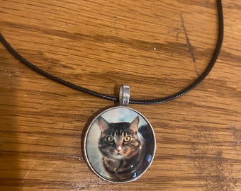 Cat mom necklace, cat mom, Cabochon necklace, gift idea, under 20, rescue mom gift, kitty, cats, cat jewelry, cat mom, cats; cat gift