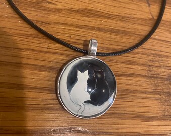 Cat mom necklace, cat mom, Cabochon necklace, gift idea, under 20, rescue mom gift, kitty, cats, cat jewelry, cat mom, cats; cat gift
