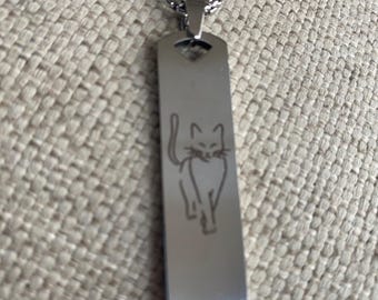Cat mom necklace, cats mom, stainless steel necklace, gift idea, under 20, rescue mom gift, cat mom jewelry, cat mom, cats, cat mom gift