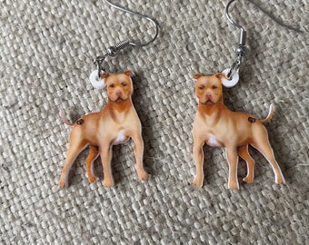 Pendientes pitbull, Pitbull, pendientes, idea de regalo, joyas, pittie mamá, pittie, mascotas, perros, mamá perro, regalo de mamá rescatada, menores de 20 años, mamá pitbull