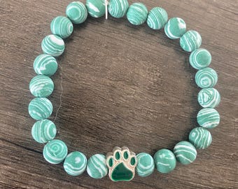 Paw Beaded bracelet, paws , stretch  bracelet, dog mom, animals, dogs, jewelry, rescue mom gift, dog mom, rescue mom gift, dog mom gift
