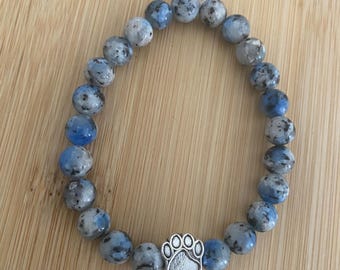 Paw charm bracelet, rescue dog, rescue mom gift, pet bracelet, dog lovers, cats, pet jewelry,  handmade, pet memorial jewelry