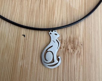 Cat necklace, cat mom, cats, animals, animal jewelry, under 20 gift, rescue mom, pets,cat mom jewelry, free shipping, stainless steel charm