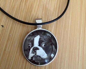 Boston terrier necklace, boston terrier dog, dog gift, rescue mom gift, rescue dog, animals, Boston terrier mom gift,  under 20 gift