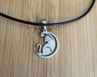 Cat necklace, cat mom, cats, animals, animal jewelry, under 20 gift, rescue mom, pets,cat mom jewelry, free shipping, stainless steel charm