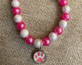 Paw charm bracelet, dogs,cats, Cabochon, charm bracelet, glass charm, animals, animal jewelry, rescue mom gift, CIJ, gift for her, under 20
