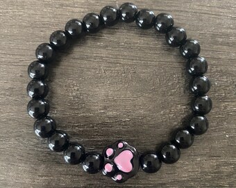 Paw Beaded bracelet, paws , stretch  bracelet, dog mom, animals, dogs, jewelry, rescue mom gift, dog mom, rescue mom gift, dog mom gift
