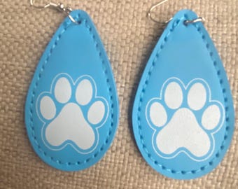Paw Teardrop earrings, paw print earrings, dangly earrings, paws, dogs, cats, teardrop earrings, gift idea, dog mom gift, mom gift, paws