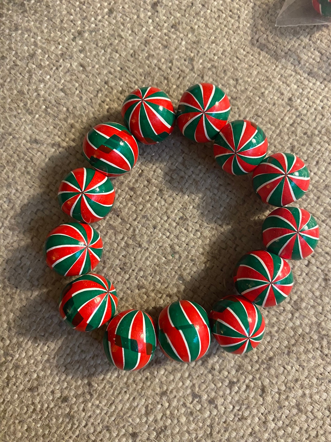 Candy Cane Bracelet, Holiday Jewelry, Handmade Bracelet, Candy Cane