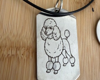 Poodle necklace, dog lover, dog tag, collie dog, poodles, poodle dad, poodle mom, poodle dog tag, dog tags, pet memorial jewelry