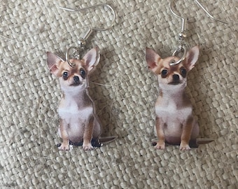 Chihuahua Earrings, Dog Mom, Rescue Mom Gift, Rescue Dog, Chi