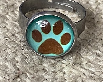 Paw ring, kitty ring, kitty jewelry, kitty cat, kitten ring, stainless steel ring, stainless steel, cats, dog mom, cat mom, dog dad, cat dad