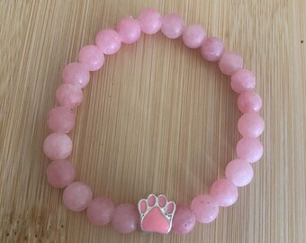 Paw charm bracelet, rescue dog, rescue mom gift, pet bracelet, dog lovers, cats, pet jewelry,  handmade, pet memorial jewelry