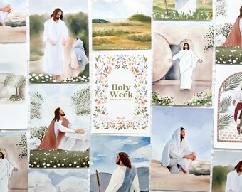 Holy Week Advent Calendar // Easter Countdown | LDS Art | Christian Easter Decor | Easter Lesson for Kids | LDS Easter Activities