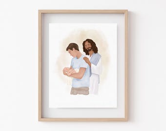 A Father's Love Print //  Fatherhood Art | LDS Art | Pregnancy and Infant Loss | Father's Day Gift | New Dad Gift | Divine Fatherhood