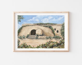 The Third Day Print // Easter Artwork | Empty Tomb Art | Easter Painting | LDS Art | Garden Tomb | He is Risen | Easter Print | Easter Decor