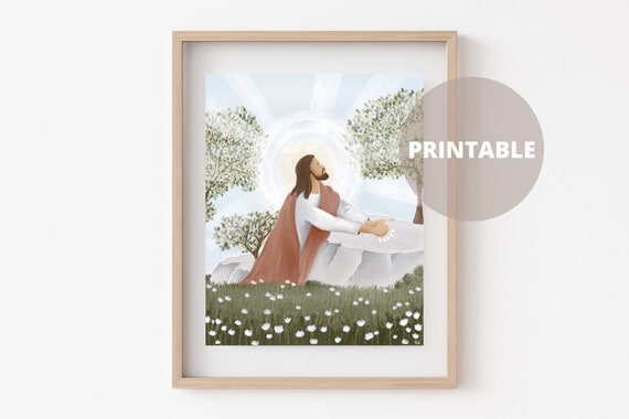 Gethsemane PRINTABLE // LDS Art | Jesus Christ Illustration | Religious Artwork | YW Christmas Gift | Christ Painting | Easter Art | Gift