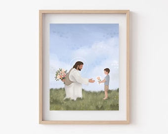 Trust Me Print - Boy Version //  LDS Art | Portrait of Christ | Christian Artwork | Religious Painting | Jesus with Boy | Boys Room Decor