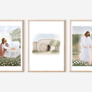 Gethsémani IMPRIMABLE // Art SDJ | Illustration de Jésus-Christ | Oeuvre d'art religieuse | Cadeau de Noël YW | Tableau Christ | Art de Pâques | Cadeau image 4