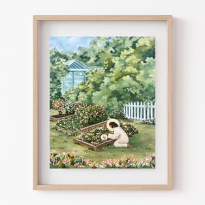 The Gardener Print // Artwork of Christ | Jesus Illustration | Christ and flowers | Christ Gardening | LDS Art | Christian Art | Jesus Art