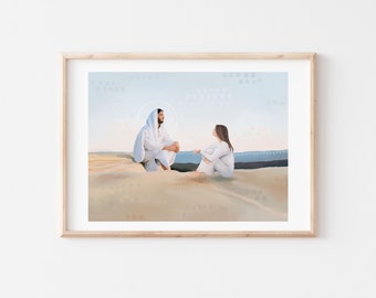 Heavenly Friend Print - Landscape //  LDS Art | Portrait of Christ | Christian Artwork | Religious Painting | LDS Christmas Gift | Wall Art