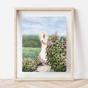 Sie hütet ihren Garten Poster // Himmlische Mutter | LDS Kunst | Mutter im Himmel | HLT Malerei | Religiöse Malerei | Himmel Kunstwerk