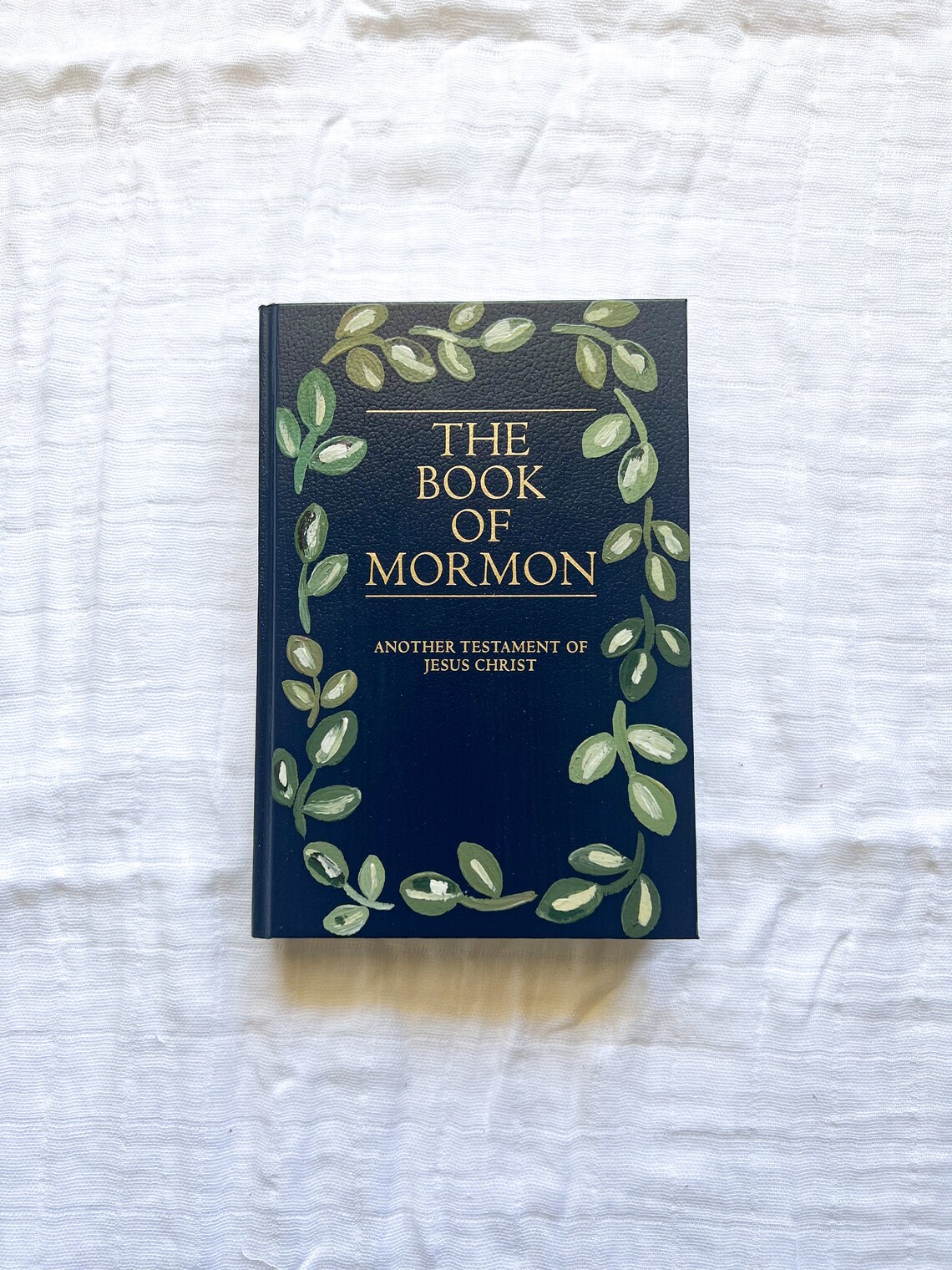 Greenery Handpainted Book of Mormon English Hard Cover Etsy