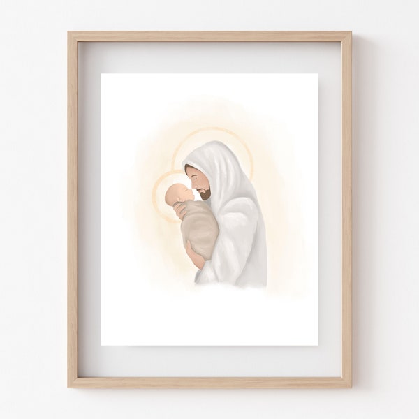Tra le Sue Braccia // LDS Art / Jesus Art / Perdita infantile / Perdita di gravidanza / Gesù Cristo Arte / Gesù con bambino / Cristo con bambini / Cristo Arte