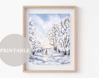 In Every Season PRINTABLE // LDS Art | Painting of Christ |  Winter Wall Art | Christmas Decor | Christian Winter Decor