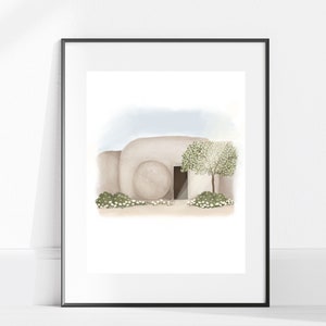 Garden Tomb PRINTABLE // LDS Art Jesus Christ Illustration - Etsy