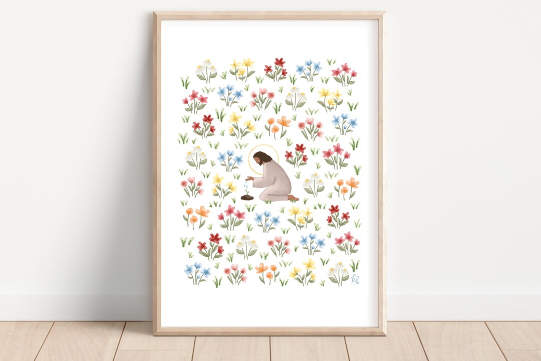 The Gardener Print // Artwork of Christ Jesus Illustration - Etsy