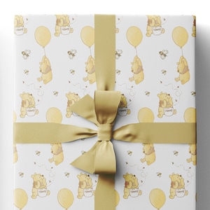 EYQQM Pack of 5 Pooh Gift Wrapping Paper 20 x 30 Kraft Paper Durable Pooh  Bear and Tigger Wrapping Paper Sheets Pack for Kids Birthday, Party