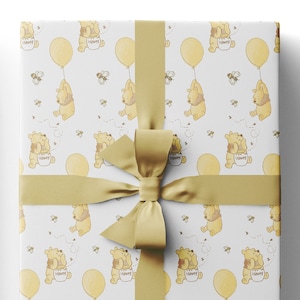 Winnie the Pooh Wrapping Paper, Baby Shower, Boy Girl, Wrap, Gift Wrap