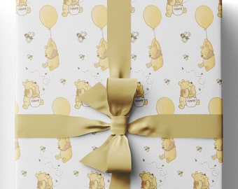 Papel de envolver Winnie the Pooh, Baby Shower, Niño Niña, Envoltura, Envoltura de regalo