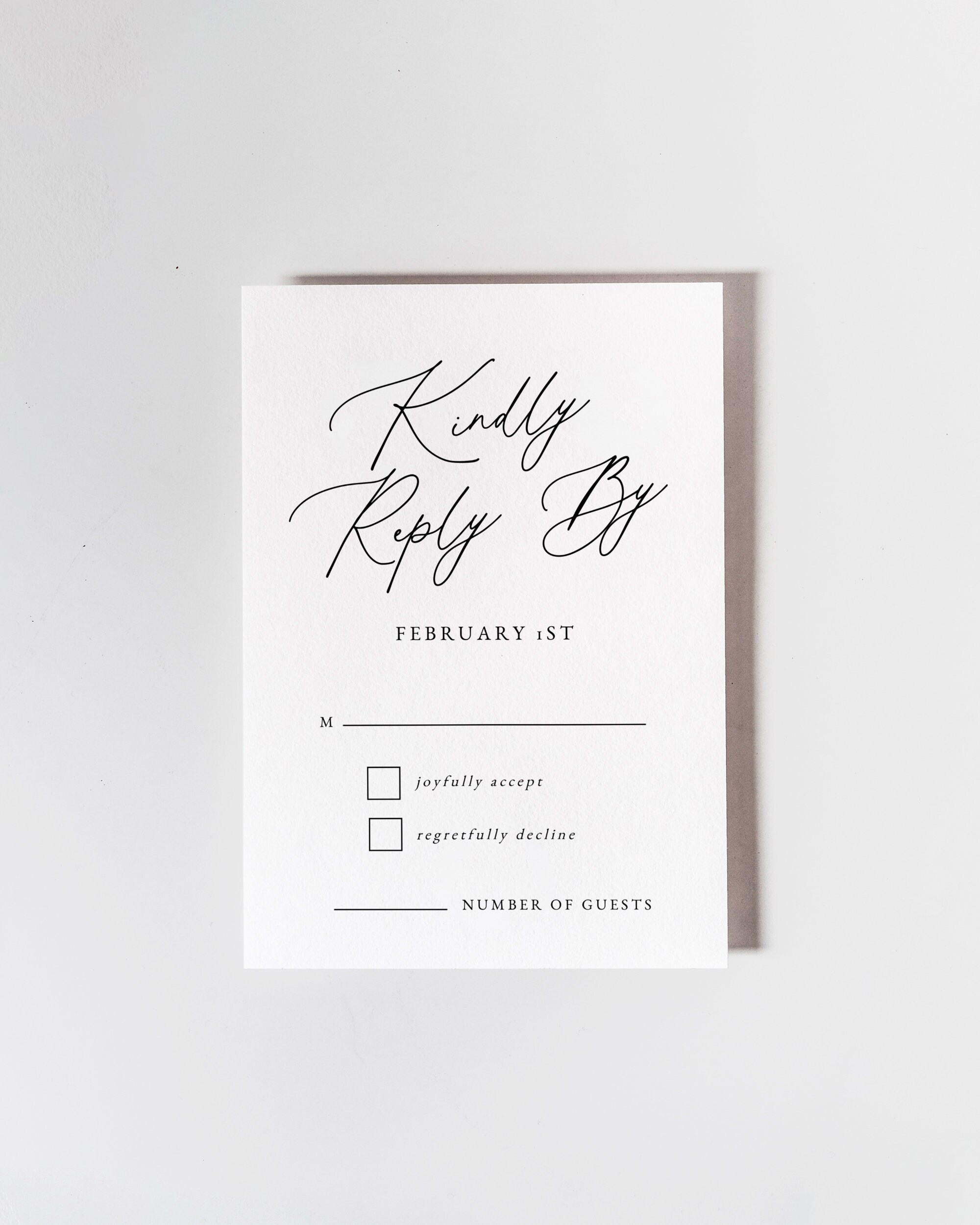 Wedding Invitation Template, RSVP Card Template, Simple, Calligraphy