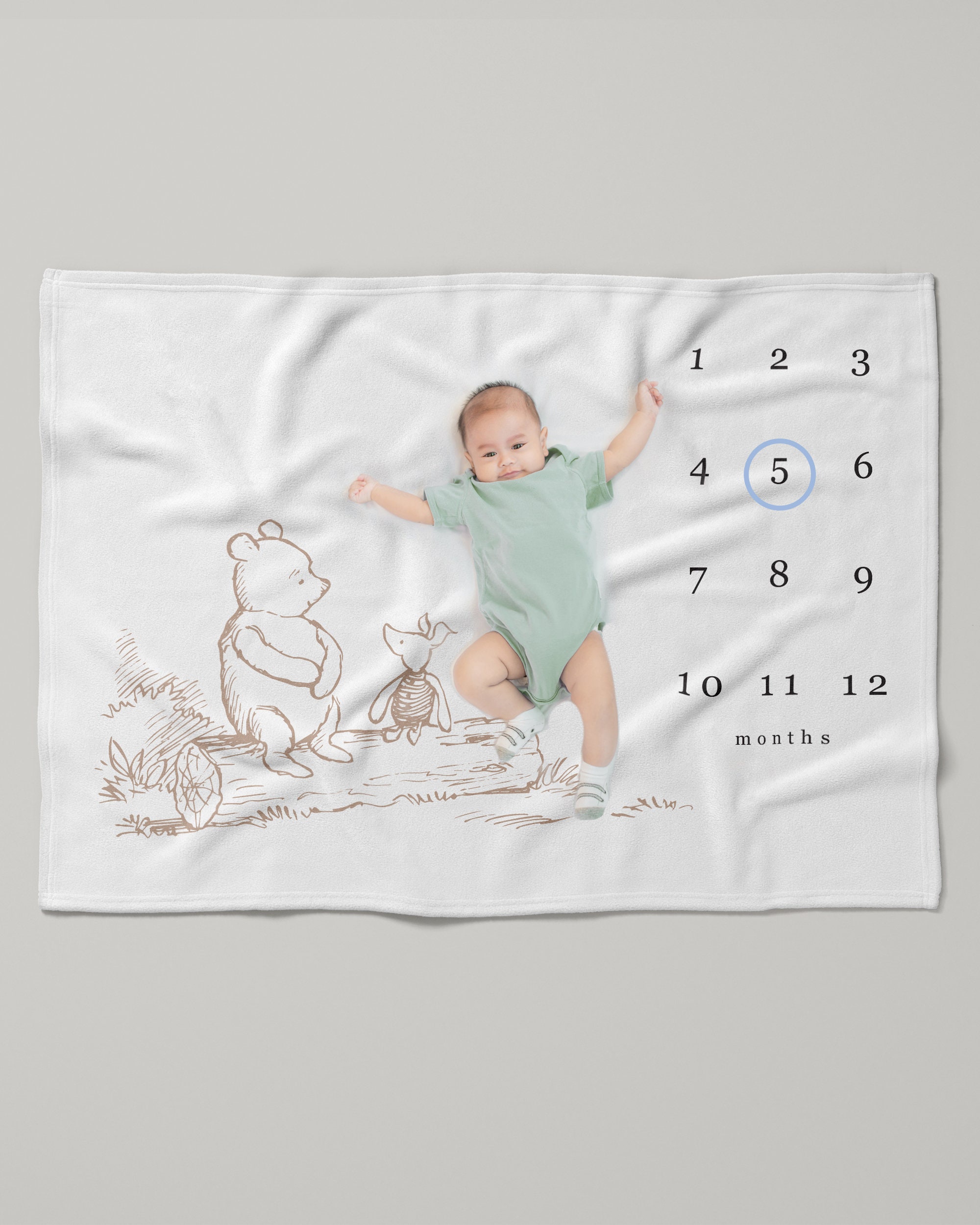 Milestone Blanket Classic Winnie The Pooh Baby Blanket Winnie The