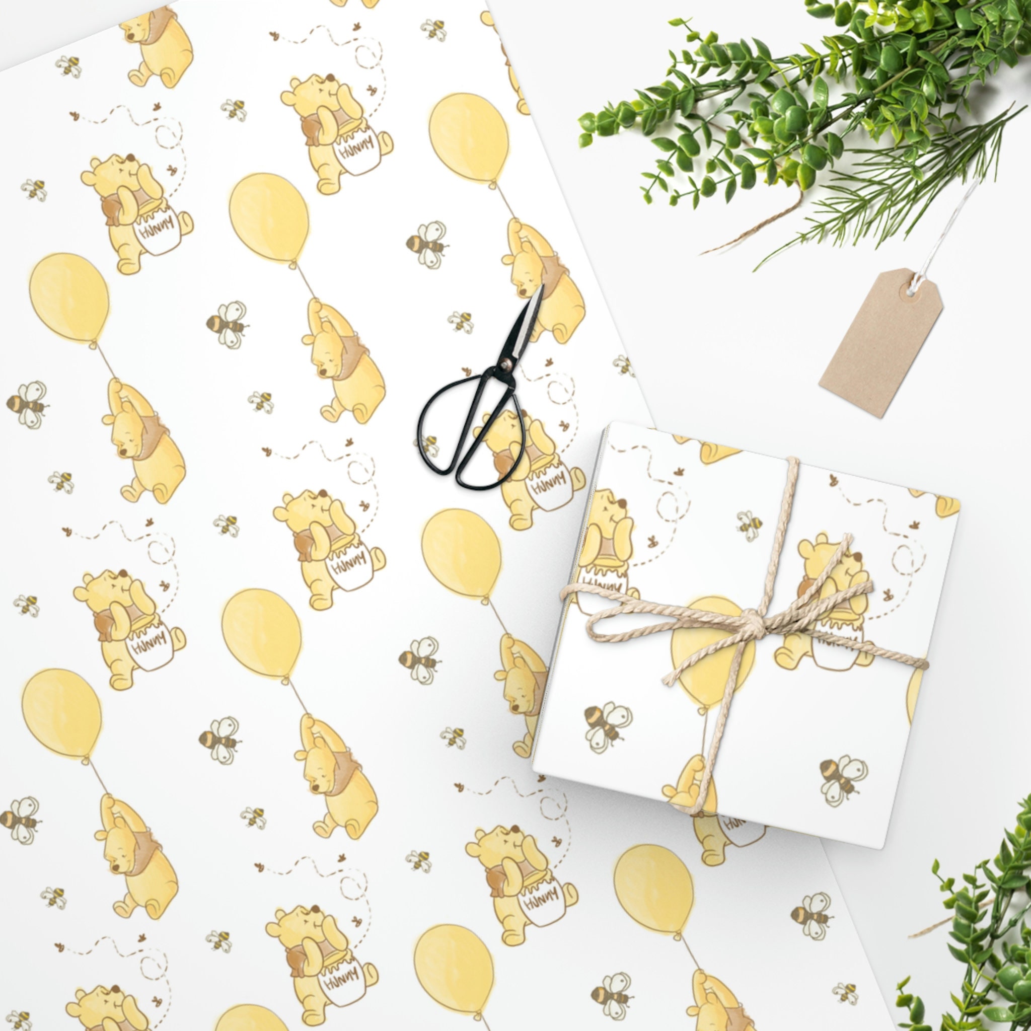 Winnie the Pooh Wrapping Paper, Baby Shower, Boy Girl, Wrap, Gift Wrap