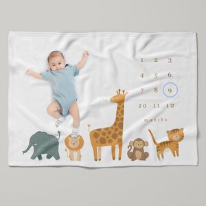 Safari / Jungle Animals Baby Blanket - Jungle Boho Baby Gift - Baby Shower Gift - Jungle Nursery - Nursery Baby Boy - Safari Decor